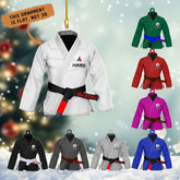 Ligthuy Personalized Jiu Jitsu Ornament, Jujitsu Ornament, Jiu Jitsu Christmas Ornament, Brazilian Jiu Jitsu Ornaments for Christmas Xmas 2D Flat Wood Acrylic Ornament (JJ5)